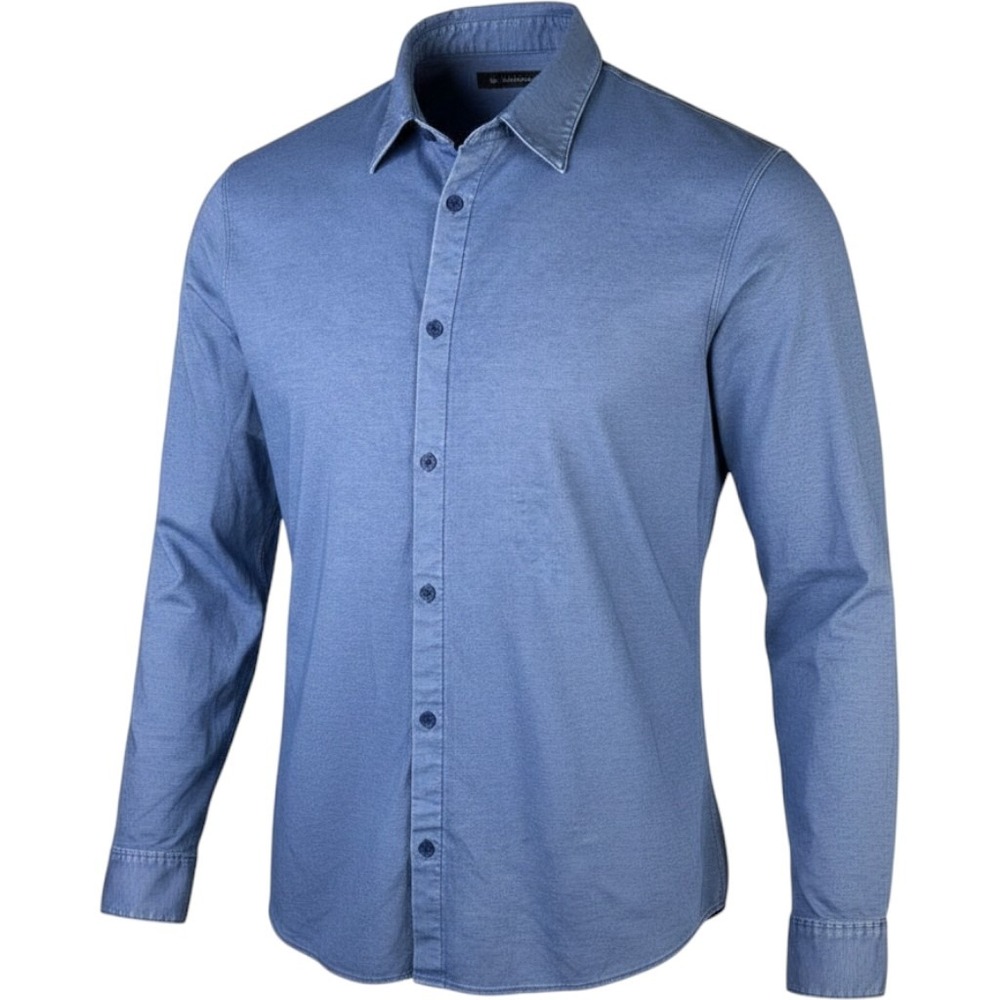 Lululemon Commission Long Sleeve Button Down Shirt Mens XL Washed Blue LM3DJOS